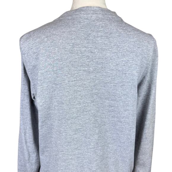 Lager 157 Gray Knit Collarless Full Zip Up Thin Simple Basic Bomber Jacket - Picture 8 of 12